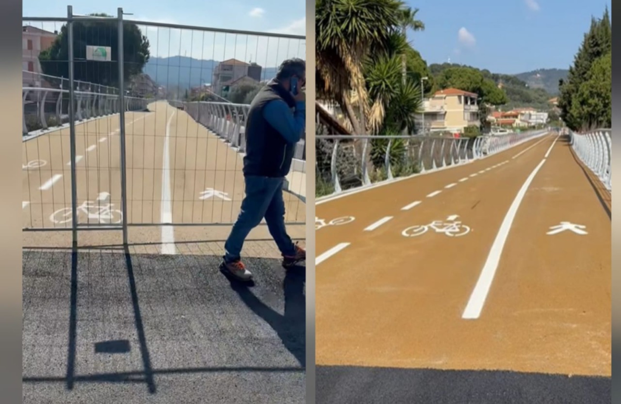 Ciclabile a Diano Marina: progettazione errata per la pista pedonale, ecco il video