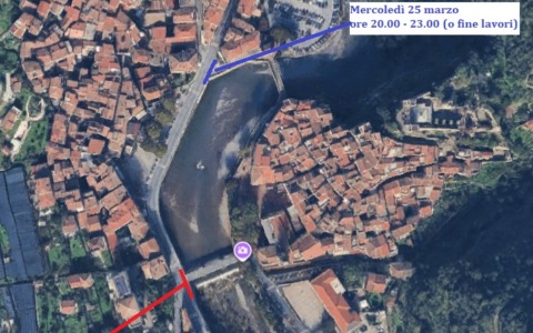 Interruzione della viabilità a Dolceacqua per lavori