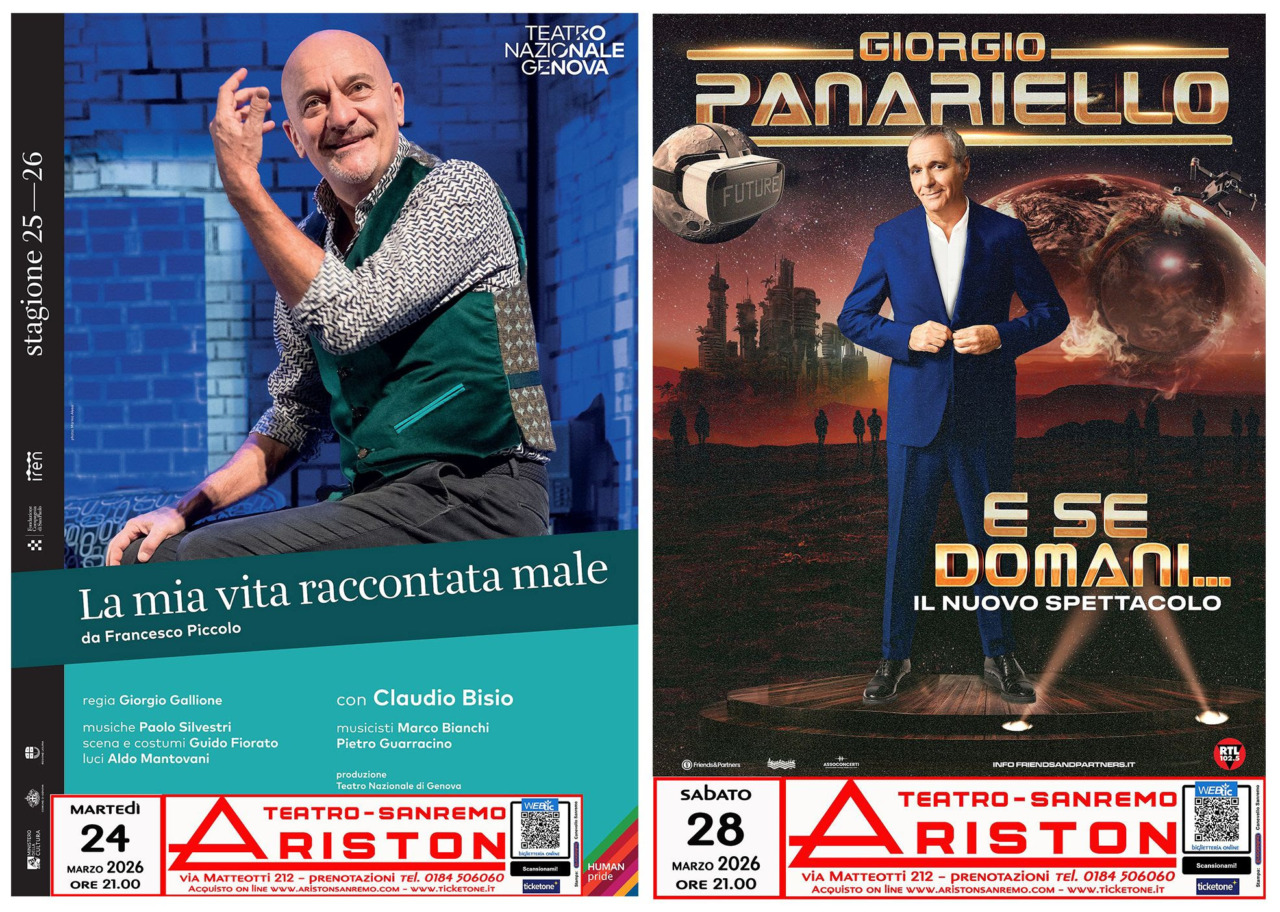 Riapre il Teatro Ariston: Claudio Bisio e Giorgio Panariello inaugurano la nuova stagione