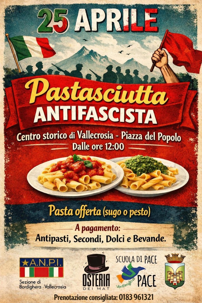 La tradizionale pastasciutta antifascista a Vallecrosia per il 25 Aprile