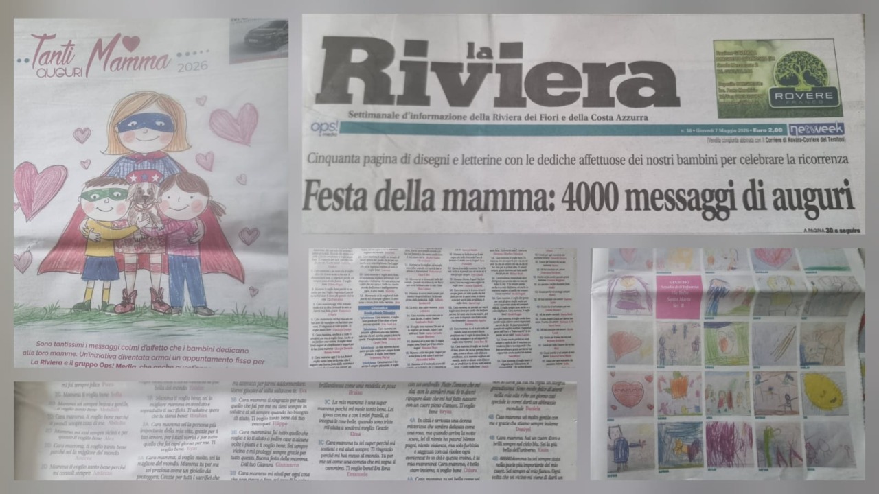 Festa della mamma: 4000 messaggi di auguri dai bambini su La Riviera