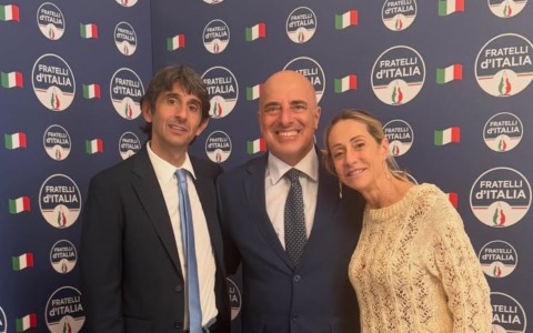 Gianni Berrino incontra Arianna Meloni e Giovanni Donzelli nella sede di FdI