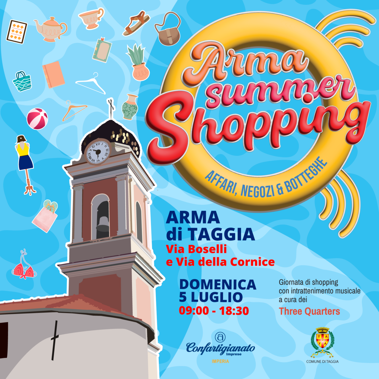 Arma Summer Shopping: il centro di Arma di Taggia si anima con affari e musica