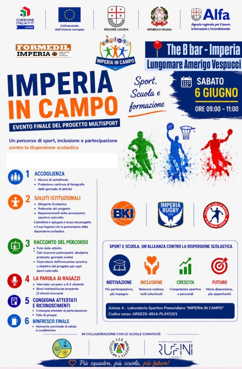 Chiude il progetto “Imperia in campo” contro la dispersione scolastica