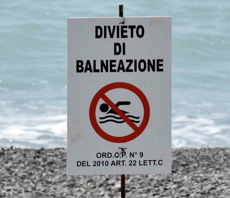 Divieto di balneazione nel tratto tra Foce Levante e Bagni Matuzia