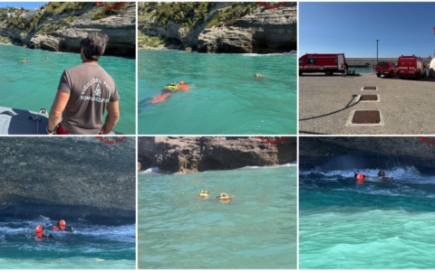 Sommozzatori e elicotteri impegnati nella ricerca di due ragazzi dispersi in mare