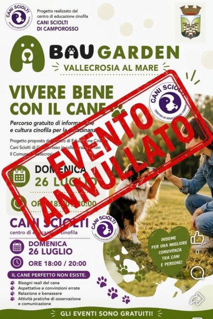 Maltempo costringe all’annullamento dell’evento al Bau Garden di Vallecrosia al Mare