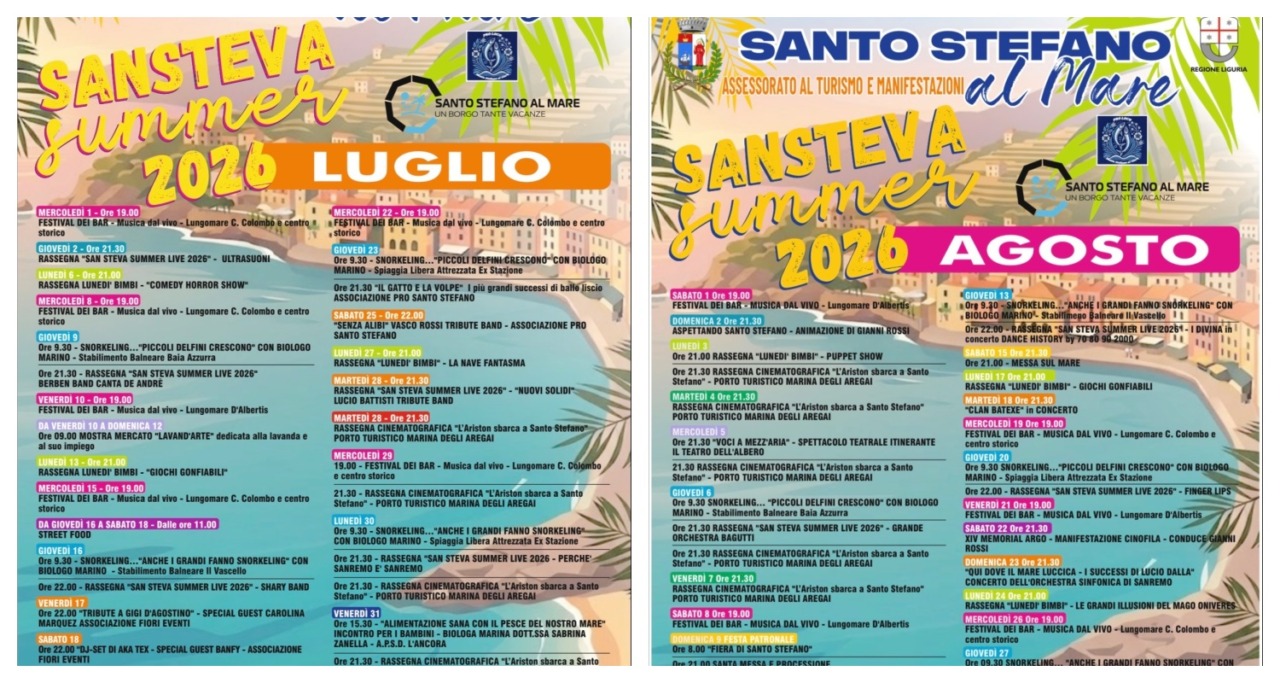 Santo Stefano al Mare: oltre 60 eventi estivi in programma